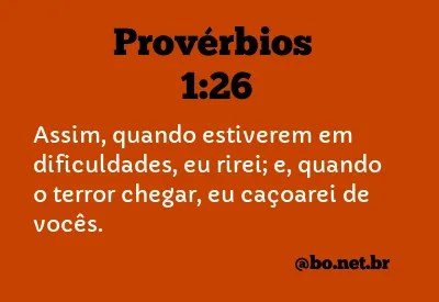 Provérbios 1:26 NTLH