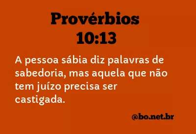 Provérbios 10:13 NTLH