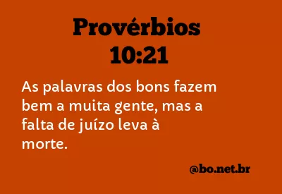 Provérbios 10:21 NTLH