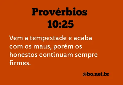 Provérbios 10:25 NTLH