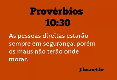 Provérbios 10:30 NTLH