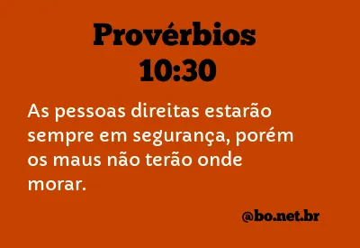 Provérbios 10:30 NTLH