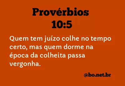 Provérbios 10:5 NTLH