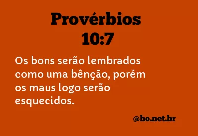 Provérbios 10:7 NTLH