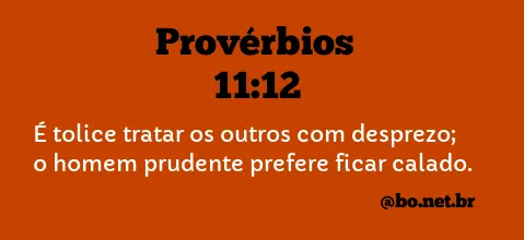 Provérbios 11:12 NTLH