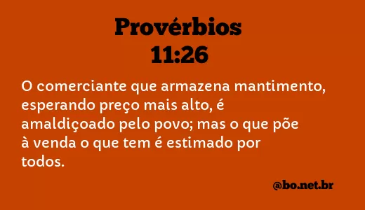 Provérbios 11:26 NTLH