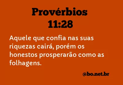 Provérbios 11:28 NTLH