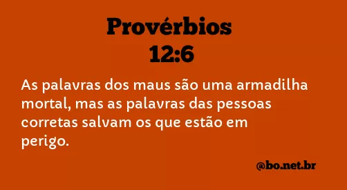 Provérbios 12:6 NTLH