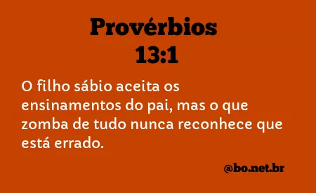 Provérbios 13:1 NTLH