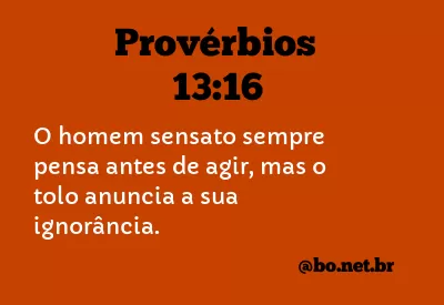 Provérbios 13:16 NTLH