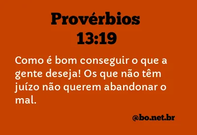 Provérbios 13:19 NTLH