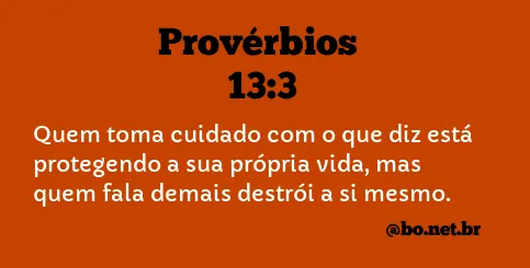 Provérbios 13:3 NTLH