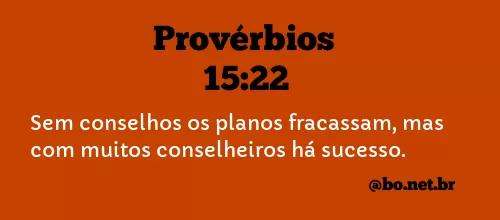 Provérbios 15:22 NTLH