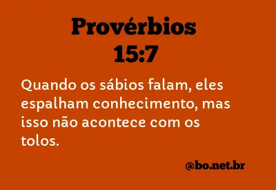 Provérbios 15:7 NTLH