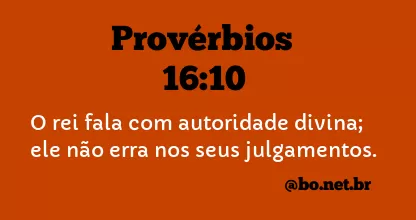 Provérbios 16:10 NTLH