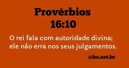 Provérbios 16:10 NTLH