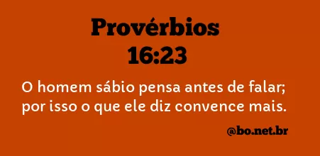 Provérbios 16:23 NTLH