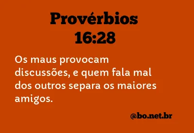 Provérbios 16:28 NTLH