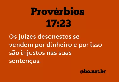 Provérbios 17:23 NTLH