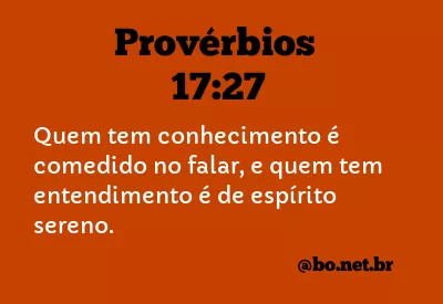 Provérbios 17:27 NVI Nova Versão Internacional - Bíblia Online