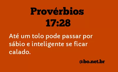 Provérbios 17:28 NTLH