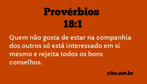 Provérbios 18:1 NTLH