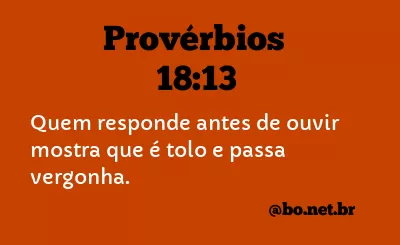 Provérbios 18:13 NTLH