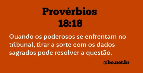 Provérbios 18:18 NTLH