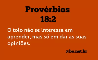Provérbios 18:2 NTLH