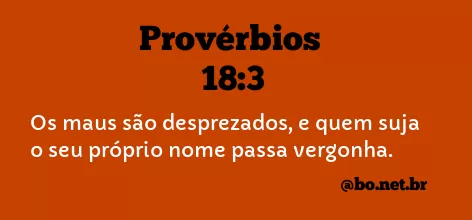 Provérbios 18:3 NTLH