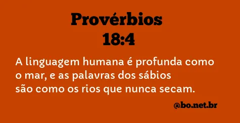 Provérbios 18:4 NTLH