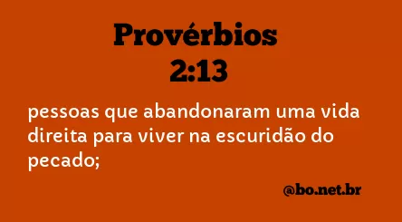 Provérbios 2:13 NTLH