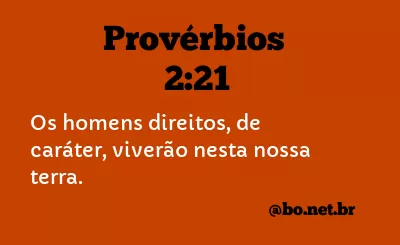 Provérbios 2:21 NTLH