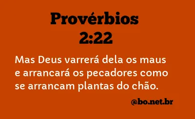 Provérbios 2:22 NTLH