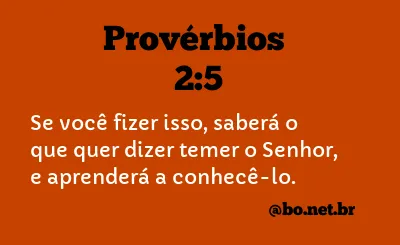 Provérbios 2:5 NTLH