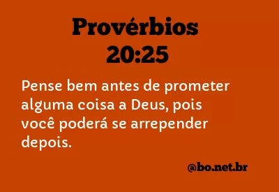 Provérbios 20:25 NTLH