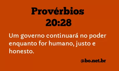 Provérbios 20:28 NTLH