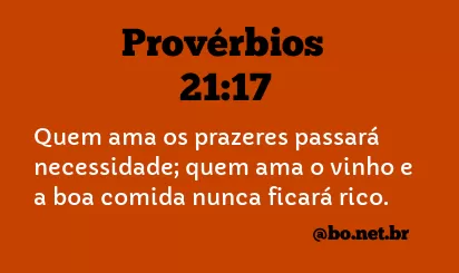 Provérbios 21:17 NTLH