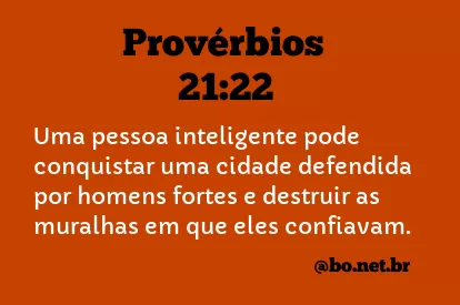 Provérbios 21:22 NTLH