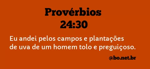 Provérbios 24:30 NTLH