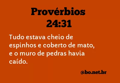 Provérbios 24:31 NTLH