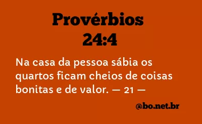 Provérbios 24:4 NTLH