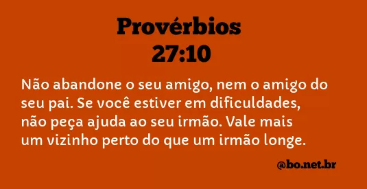 Provérbios 27:10 NTLH