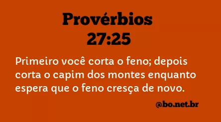 Provérbios 27:25 NTLH