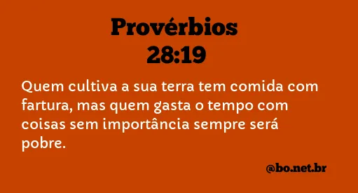 Provérbios 28:19 NTLH