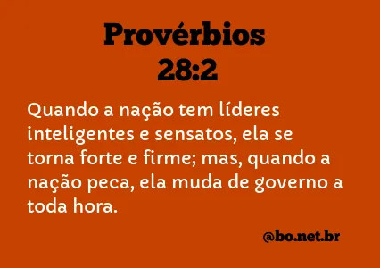 Provérbios 28:2 NTLH