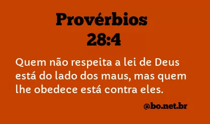 Provérbios 28:4 NTLH