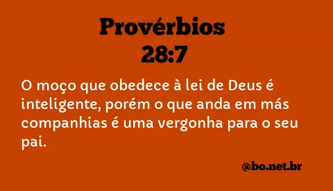 Provérbios 28:7 NTLH