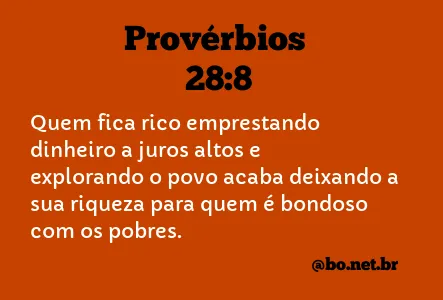 Provérbios 28:8 NTLH