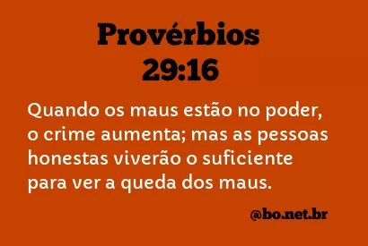 Provérbios 29:16 NTLH